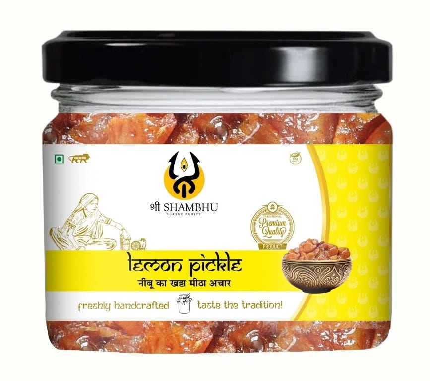 Shri Shambhu | Lemon Pickle | Nimbu Ka Achar | Lime Pickle | Sweet & Tangy | 300g