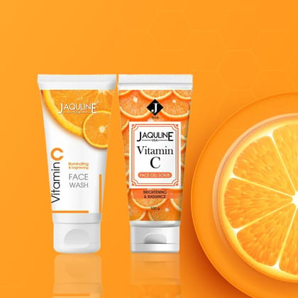 Jaquline USA Vit-C Face Wash 100ml & Gel Scrub 100gm Combo