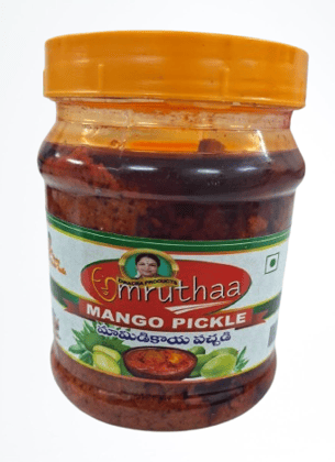 "Andhra Style Spicy Mango Pickle - Authentic Indian Pickle Made with Fresh Mangoes and Traditional Spices - 250gr"