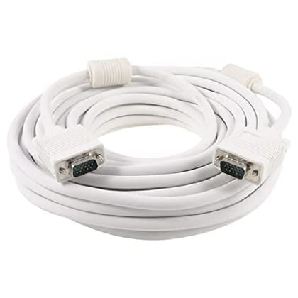 VGA Cable Male to Male 3+4 White 5 Mtr