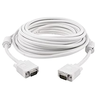 VGA Cable Male to Male 3+4 White 10 Mtr