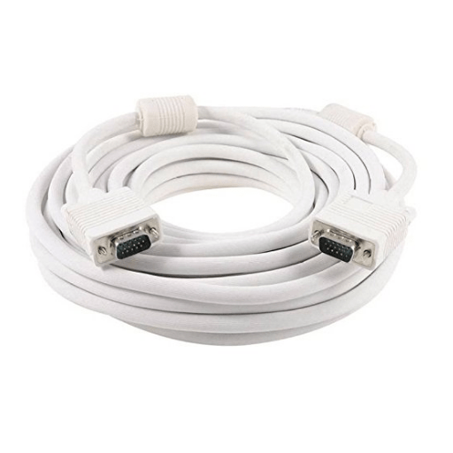 VGA Cable Male To Male 3+4 White 15 Mtr