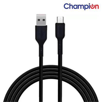 Champion USB to Micro 3Amp Data Sync & Charging Cable PVC 1M for all Android & Micro USB Devices (Black)