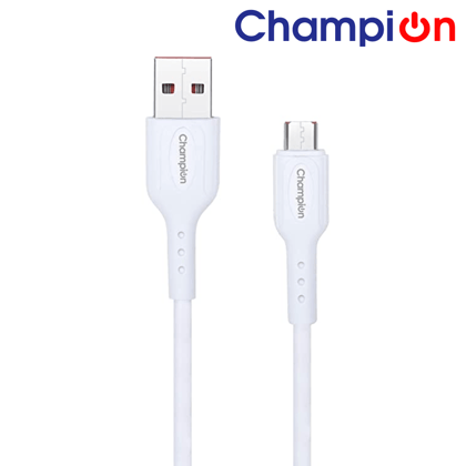 Champion USB to Micro 3Amp Data Sync & Charging Cable PVC 1M for all Android & Micro USB Devices (White)