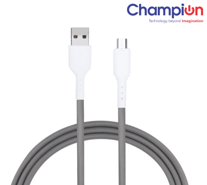 Champion USB to Micro 3Amp Data Sync & Charging Cable TPE for all Android & Micro USB Devices (Grey)