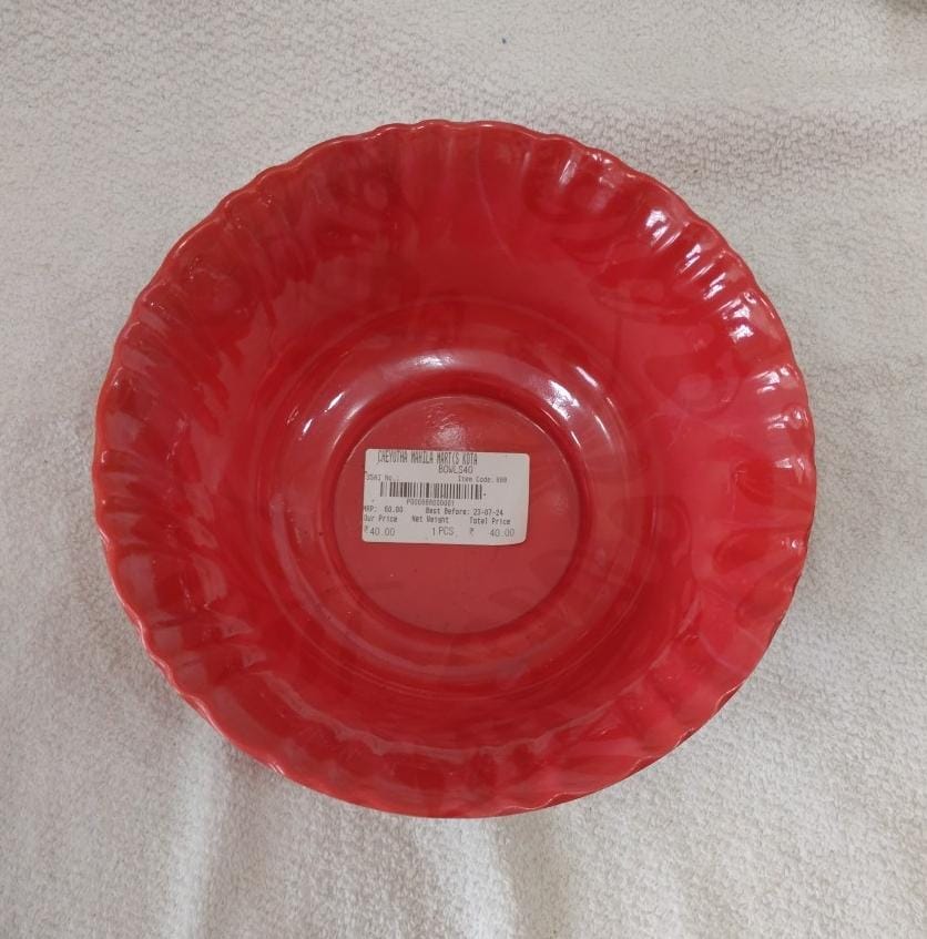  Red Plastic Bowl