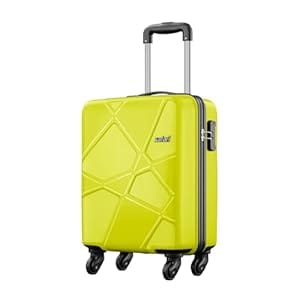 Polypropylene Pentagon Hardside Small Size Cabin Luggage Suitcase Trolley Bags for Travel Green Lime Color 55Cm, 4, Spinner