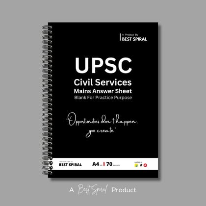 UPSC Mains Answer Writing Booklet - 500 Pages - By Best Spiral®