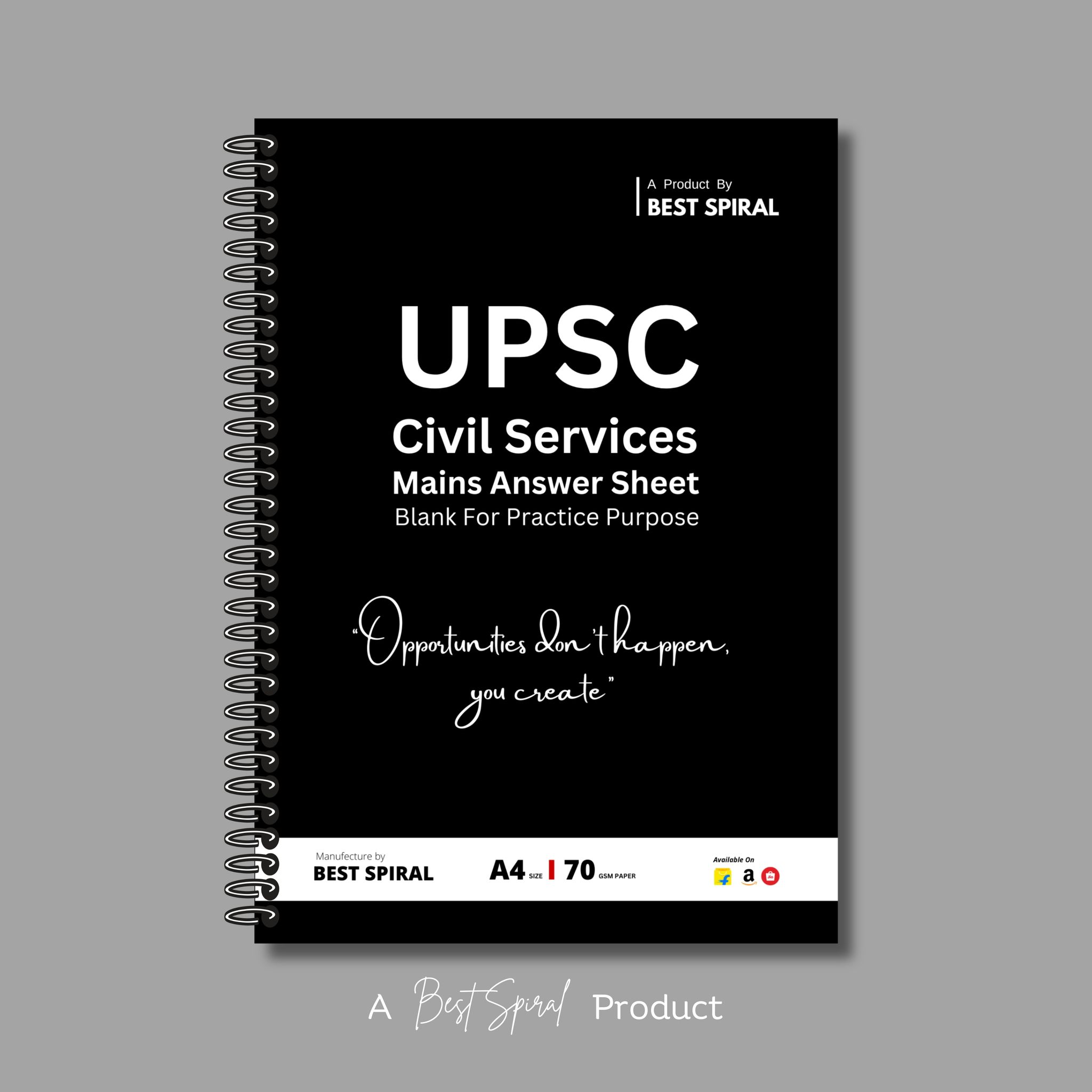 UPSC Mains Answer Writing Booklet - 500 Pages - By Best Spiral®