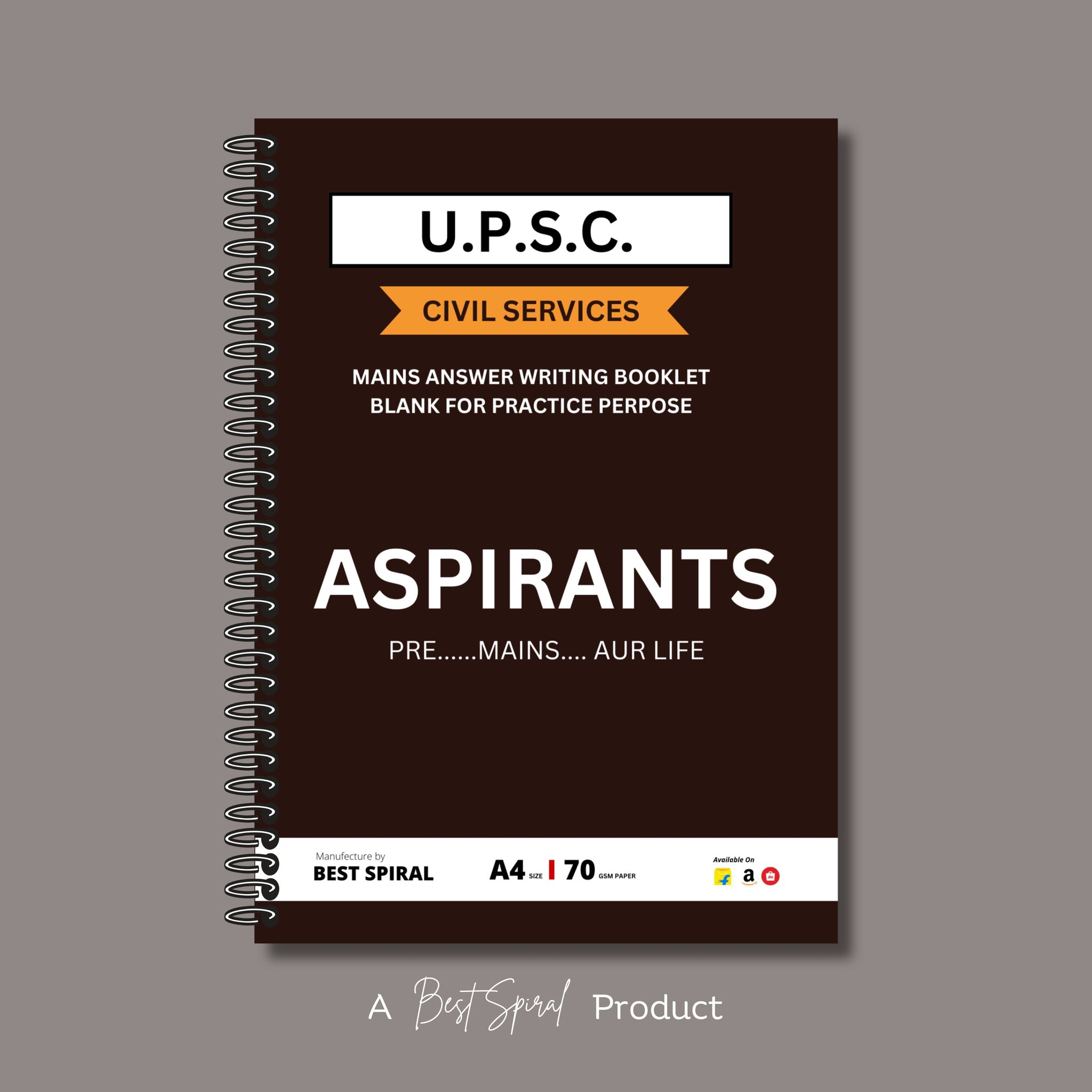 UPSC Mains Answer Writing Booklet - 400 Pages - By Best Spiral®