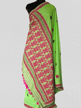 EXQUISITE HANDLOOM PISTA GREEN SAREE