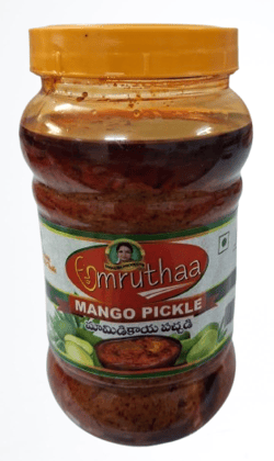 "Andhra Style Mango Pickle - Indian Pickle Made with Fresh Mangoes and Spices - 500Gr"