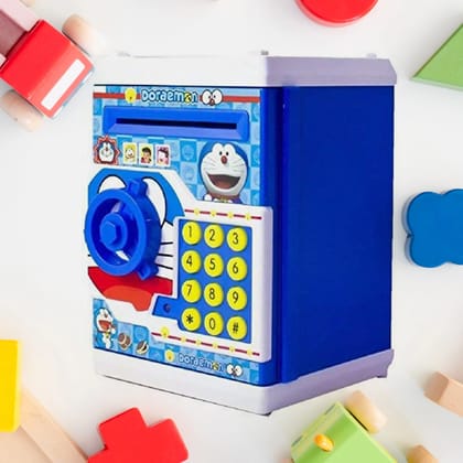 Money Safe ATM Kids Piggy Savings Bank with Electronic Lock Piggy Bank ATM with Password, Cartoon Piggy Bank for Kids (Mix Color)