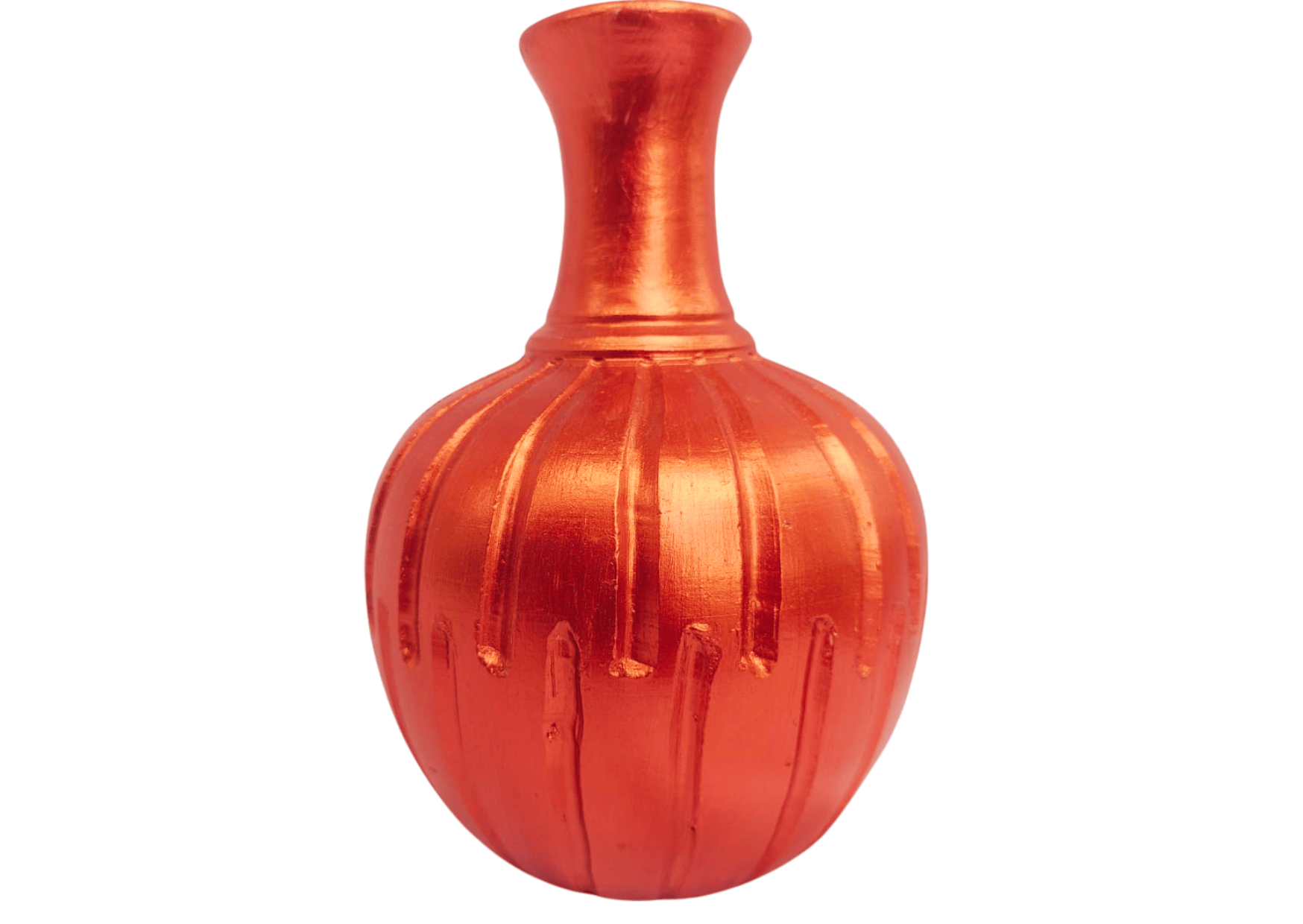  Handmade Red Clay Flower Vase