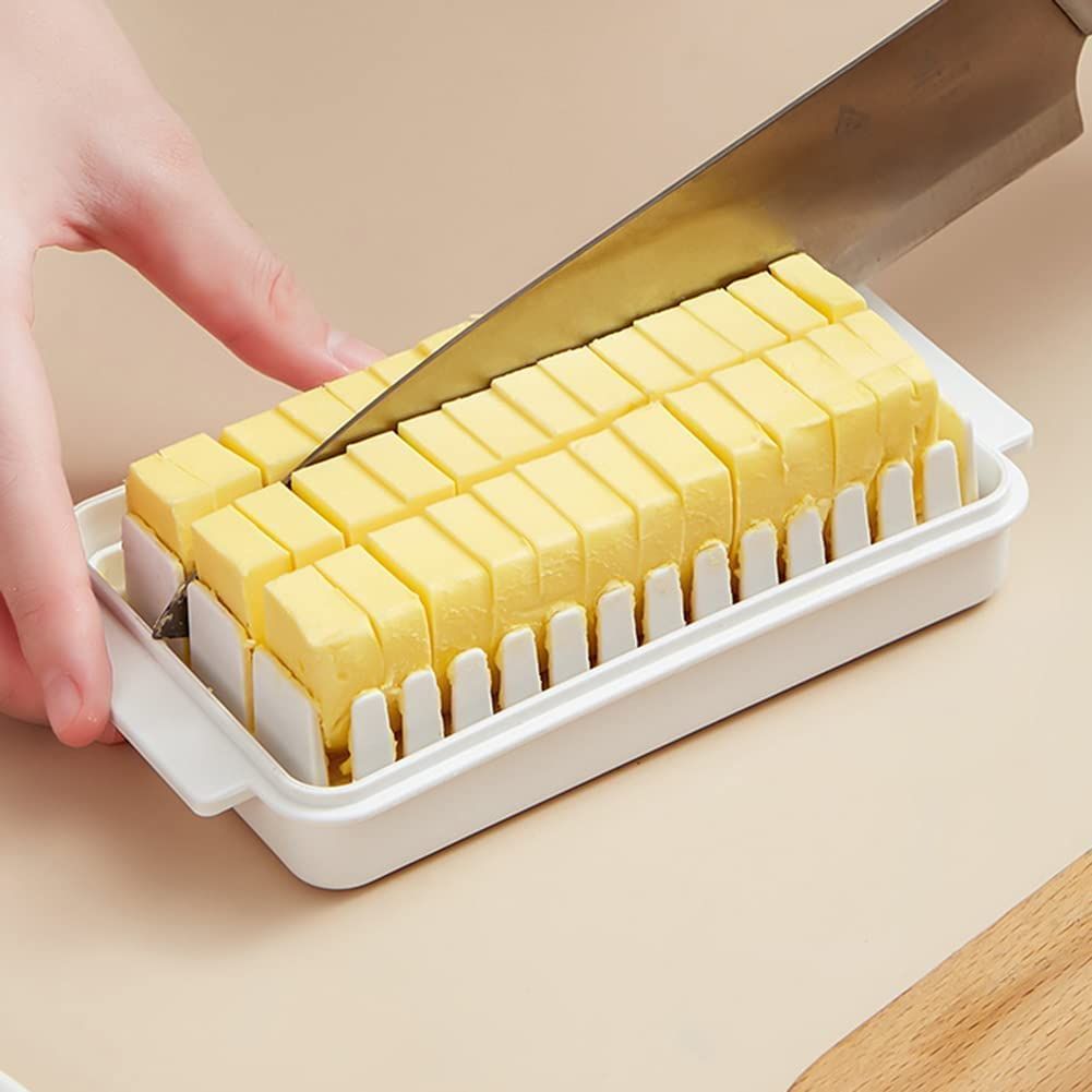 Faircost Butter Dish Keeper with Sealed Plastic Lid and Cutter Slicer for Easy Cutting and Storage, BPA Free Butter Box Cheese Keeper for Refrigerate , Butter Slicer, Butter Cutter Container Box