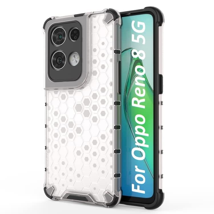 Faircost for Oppo Reno 8 5G Hybrid Shockproof Back Cover Hard Outside Soft Inside- (Polycabonate::Transparent)