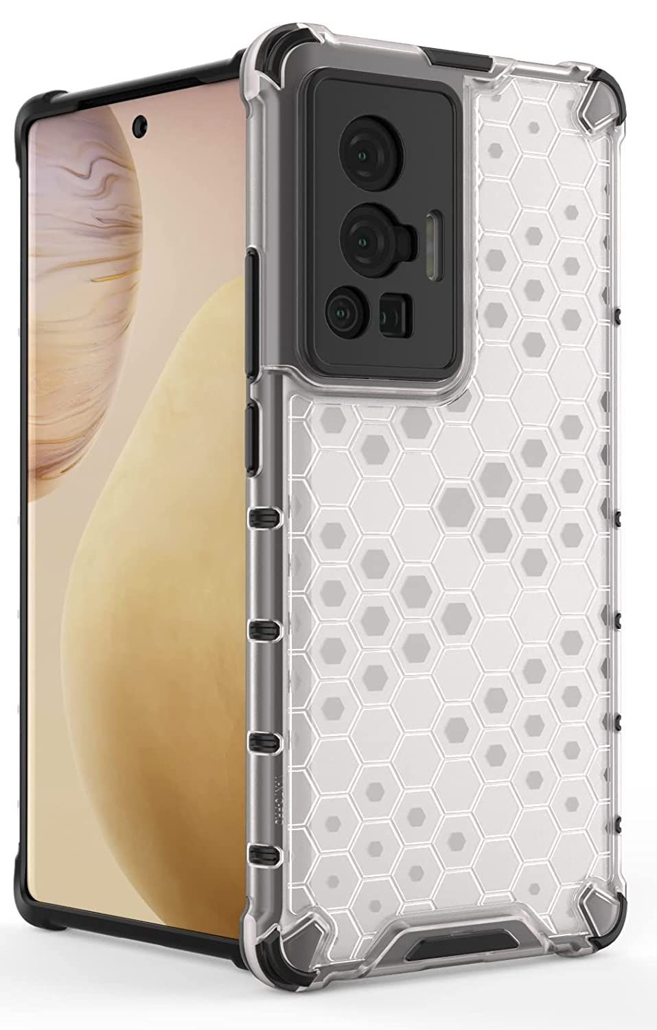 Faircost Hybrid Shockproof Back Cover for Vivo X70 Pro Hard Outside Soft Inside- (Polycabonate::Transparent)