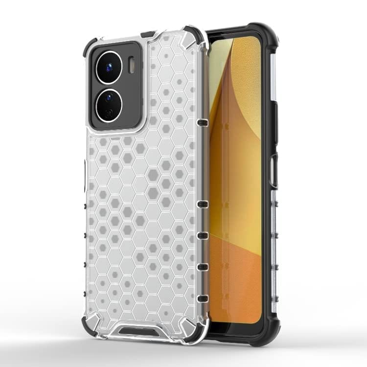 Faircost for Vivo Y16 Hybrid Shockproof Back Cover Hard Outside Soft Inside- (Polycabonate::Transparent)