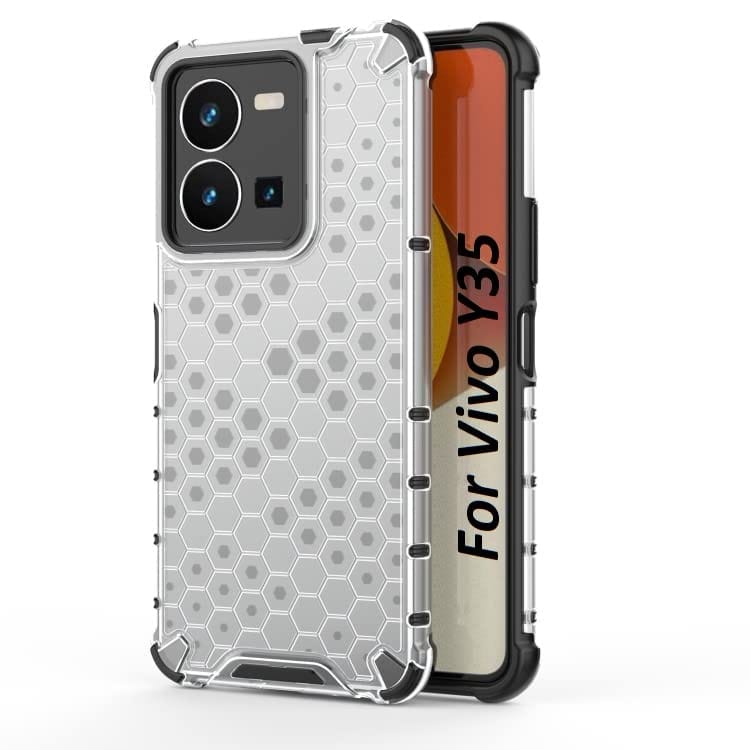 Faircost for Vivo Y35 Hybrid Shockproof Back Cover Hard Outside Soft Inside- (Polycabonate::Transparent)