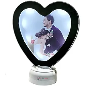 Magic Mirror Personalized | Customized Magic Mirror | Heart Shape Photo Frame with LED Lights | Tabletop | Gifts to Your Loved Ones