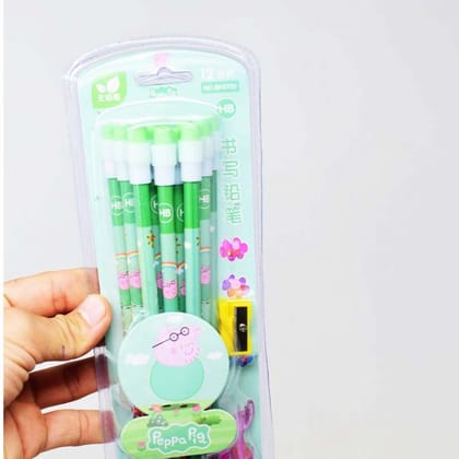 Peppa Pig 12-Piece HB Pencil Set with Sharpener pack of 2