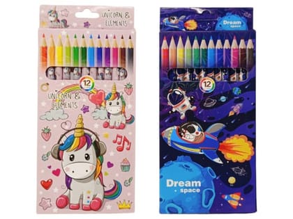 12-Pack Colored Pencils, Unicorn & Elements, Dream Space