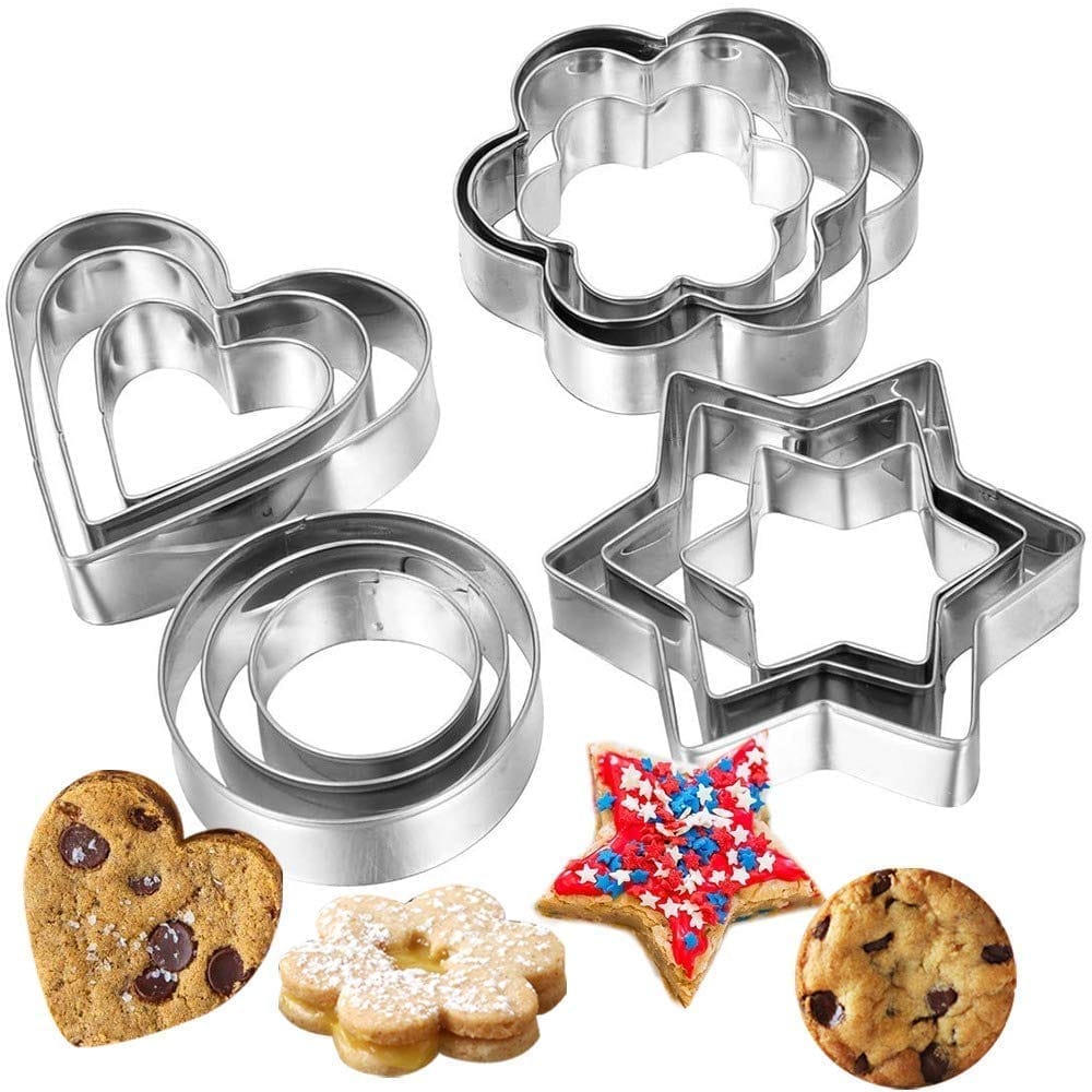 namaskaram 12 Pieces Cookie Cutter Stainless Steel Cookie Cutter with 4 Different Shape