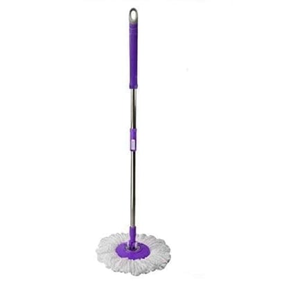 Namaskaram Clip Lock Mop Rod Stick Stainless Steel with One Mop Head Refill for Rotating Spin Mop Cleaner