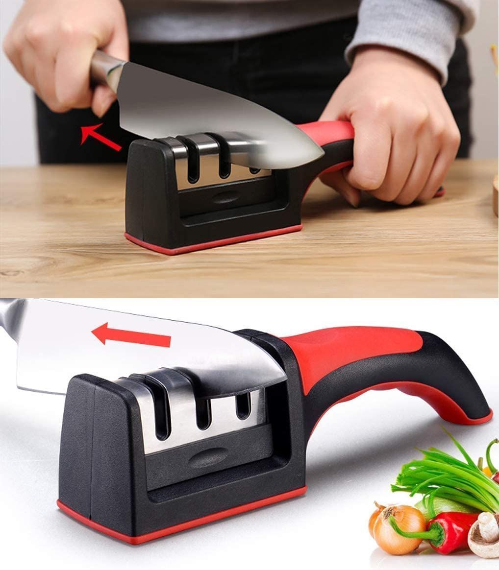 namaskaram Knife and Scissor Bade Sharpener for Kitchen, Metal Blade Sharpening Tool, Professional Knife Shaping Tool (Multicolor)