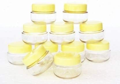 namaskaram Premium Small Airtight Multipurpose Plastic Jar For Storing Samples, Ornaments, Pills Etc, Set of 6 Pieces (30ml Each)