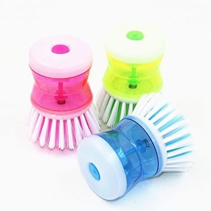 Mode Koorts Namaskaram 3 Pcs Cleaning Brush with Soap Dispenser for Kitchen, Sink, Dish Washer (Multicolor)