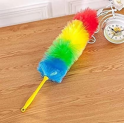 Mode Koorts Namaskaram Multicolor Feather Duster for Easy to Cleaning | Non Slip Handle & Comfortable | Safe for All Surface | Easy Cleaning for Home, Kitchen, Car (Microfiber)