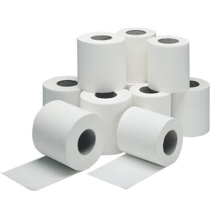 Namaskaram Toilet Tissue Paper (2PLY) 12 Rolls, White Toilet Pepper Roll for Restaurant, Department Store and Office Restrooms, Highway Rest Stops