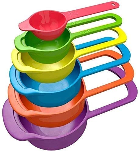 Namaskaram Compact Food Measurement Preparation Measure Measuring Spoon and Cup Set, Set of 6 (Multi Coluor)