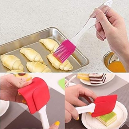 Namaskaram Silicone Spatula and Brush Set for Pastry, Cake Mixer, Decorating, Cooking, Baking, Silicone Spatula and Pastry Brush Set (Multicolour)