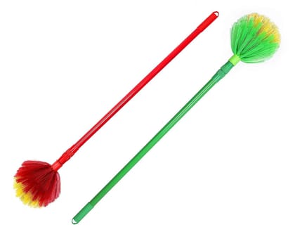 Namaskaram? ABS Ceiling Jala Cleaning Plastic Broom/Gobhi Jala, Ceiling Jala Used for Cleaning Home, Office Cleans Hidden Corners, Cobweb & Dusts etc, (Color May Vary), Pack of 2