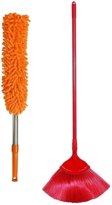 Namaskaram Ceiling Jala Cobweb Cleaning Broom with Microfiber Dust Cleaning Washable Duster