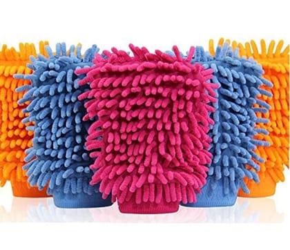 namaskaram? Multipurpose Mitt Dust Cleaner for Dust Cleaning, Car Washing Scratch Free Usage for Home, Kitchen, Office, Car, Window Dusting Large Gloves, Multicolored, Pack of 5