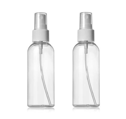 namaskaram 100ml Empty Refillable Fine Mist Sprayer Spray Bottle Atomizer with Ultra-Fine Mist Pump, 100 ml -(Pack of 2)