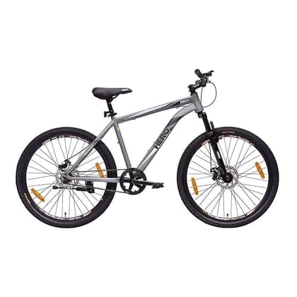 Hero Sprint Riot 26T Single Speed Mountain Cycle | Front-Suspension | Dual Disk | Matt Charcoal Grey | Ideal Age 12+ Years for Men and Women | Unisex