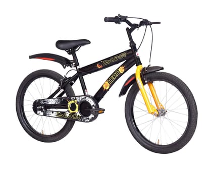 Hero Blast 20T Kids Cycle with mudgaurds | Black | Easy Self assembly | Cycle for age 7 to 10 years boys and girls 12 Inches, Rigid