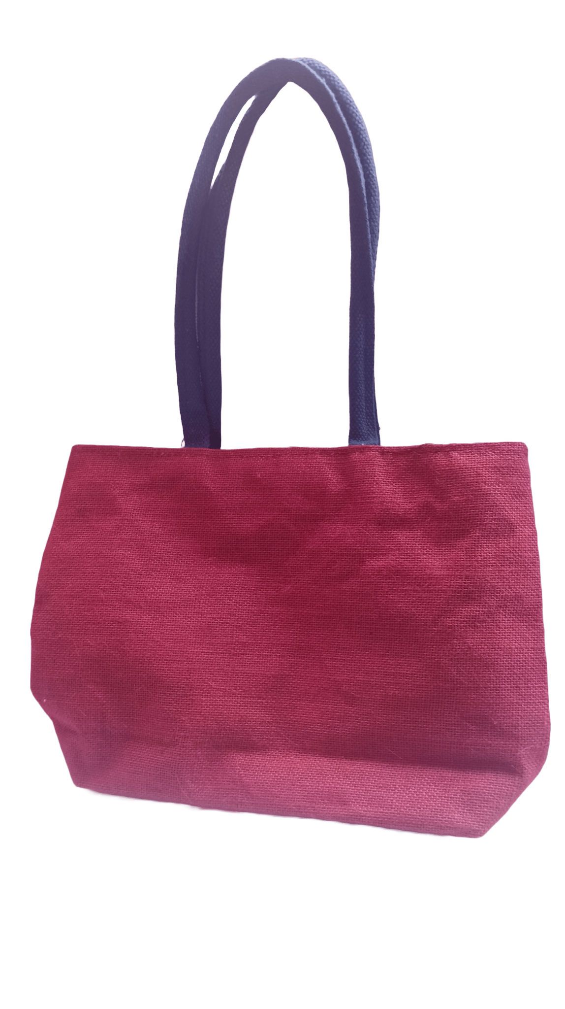 Pink and Blue Handbag with Zipper Closure jute bag