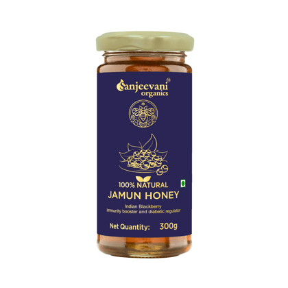 Sanjeevani Organics 100% Natural Jamun Honey, Monofloral – 300g (Unpasteurized Indian Blackberry Honey)