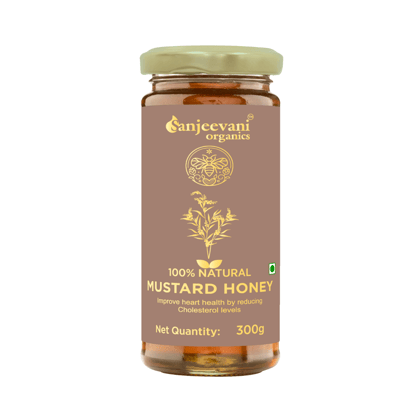 Sanjeevani Organics 100% Natural Mustard Honey 300g | Monofloral, Unpasteurized, No Additives & Preservative-Free  | Rich in Flavor & Nutritious