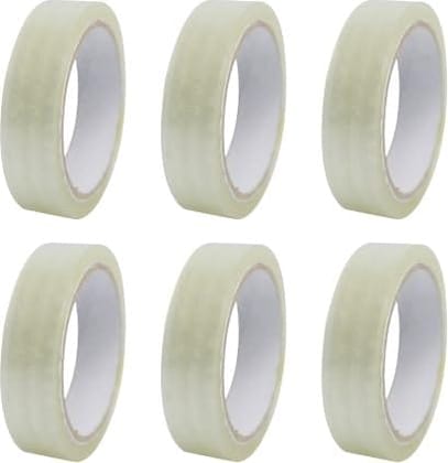 JPPL transparent adhesive bopp roll packing tape,Adhesive tape that can be used for a variety of purposes, such as sealing envelopes,wrapping gifts,transparent tape (Set of 6) (1 inch X 65 meter)