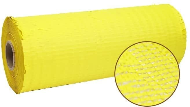 JPPL paper honeycomb roll with dispenser box | Expands hex to 160 meter | Plastic alternative | Packaging & shipping supplies bubble wrap roll| (390mm / 16 inch x100 meter) (Yellow)