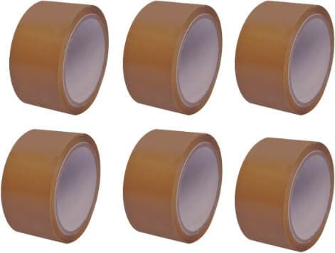 JPPL brown tape packing tape | Strong adhesive tape | Sealing envelopes tape | Wrapping gift tape | Industrial Tape for Home,Office Use & Box Packing. (Set of 6, Brown) (2 inch X 65 meter)