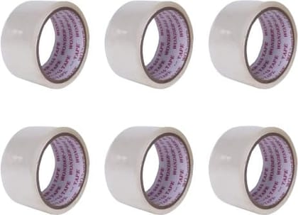 JPPL transparent adhesive bopp roll packing tape,Adhesive tape that can be used for a variety of purposes, such as sealing envelopes,wrapping gifts,transparent tape (Set of 6) (3 inch X 65 meter)