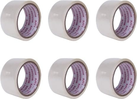 JPPL transparent adhesive bopp roll packing tape,Adhesive tape that can be used for a variety of purposes, such as sealing envelopes,wrapping gifts,transparent tape (Set of 6) (2 inch X 65 meter)