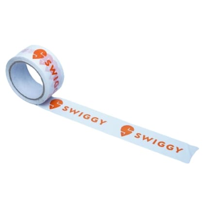 JPPL Swiggy food packaging tape | Very strong adhesive tape | Suitable for e-commerce | Packaging material for small food business | (48 mm/2 inch X 65meter) (Pack of 6)